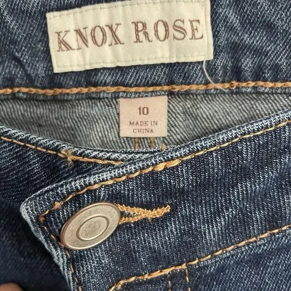 Knox Rose Jeans Women's 10 Medium Wash Embroidered Straight Leg Ankle Boho NEW - Picture 7 of 10